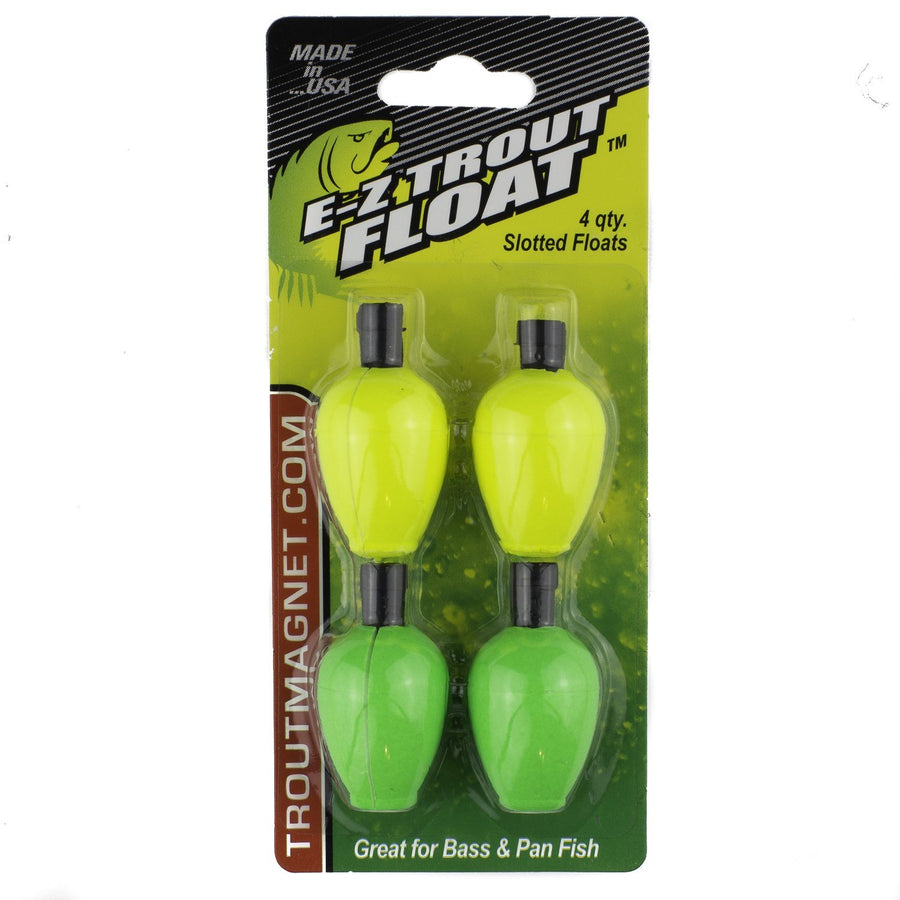 E-Z Trout Float Fishing Bobbers, Easy Depth Adjustment, Ideal To Drift Small Lures Or Bait 4-Pack yellow
