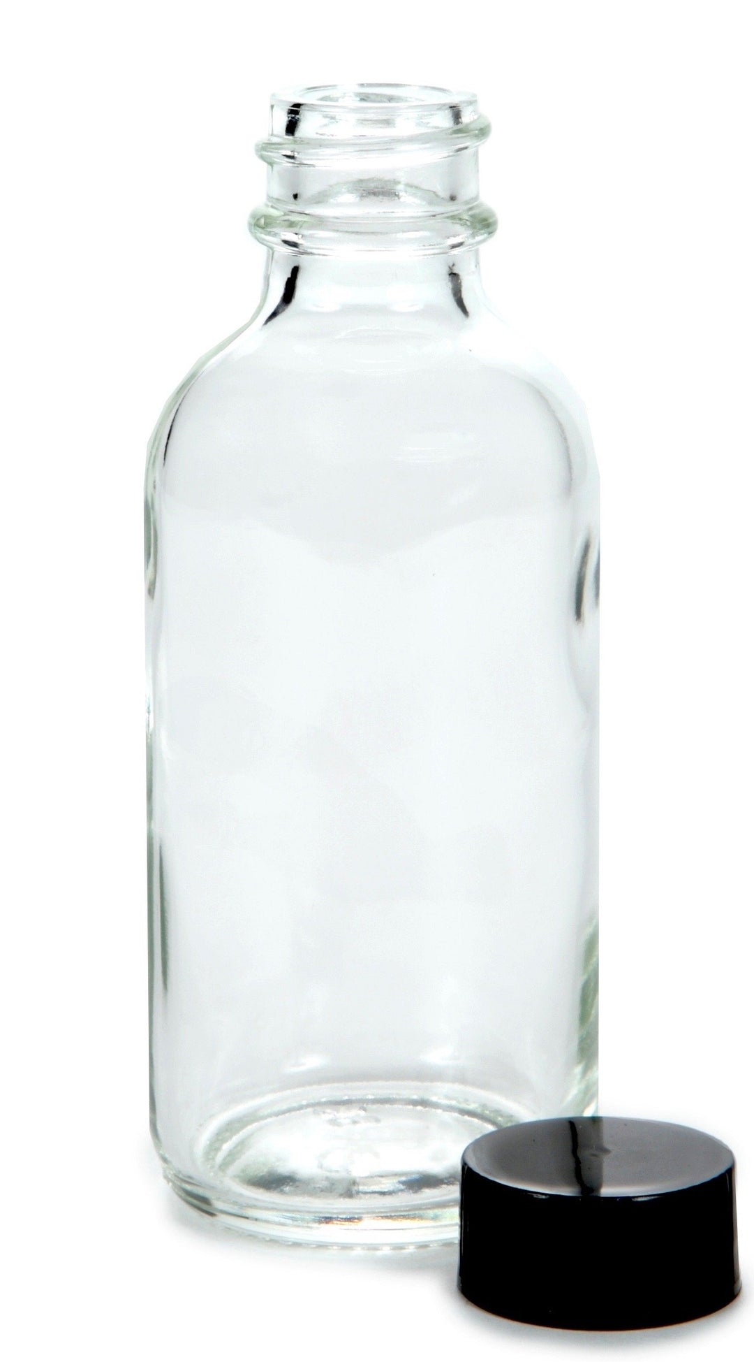 , 12, Clear, 2 oz Glass Bottles, with Lids
