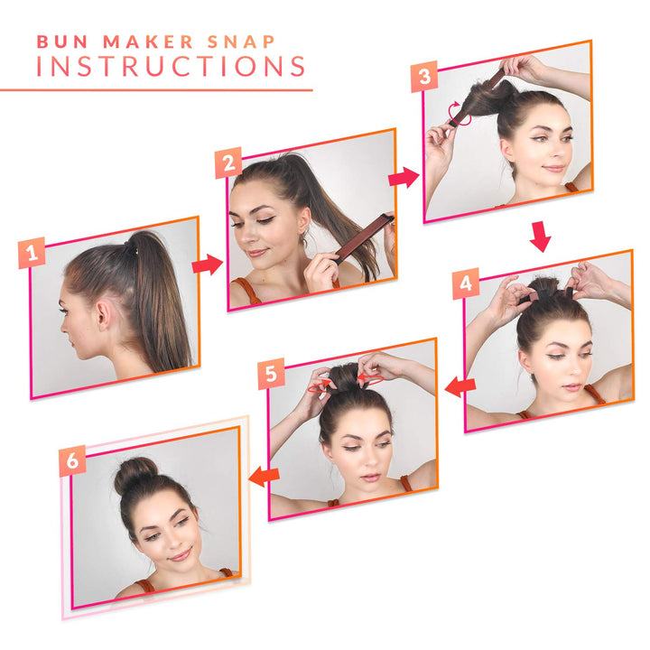 Women's Hair Bun Maker French Twist Hair Fold Wrap Snap by K-Beauty (1 Black