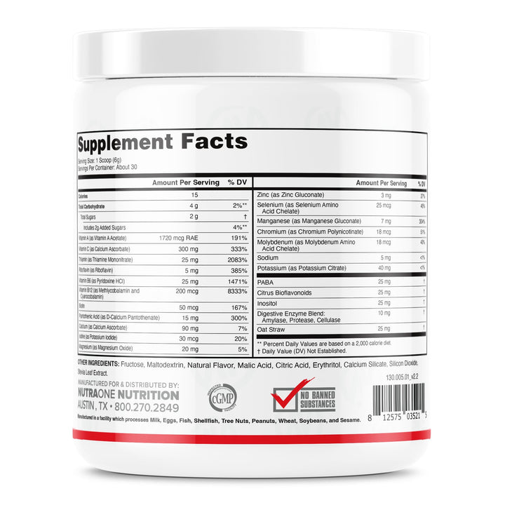 Vitality Vitamin Powder Powdered Vitamin and Mineral Supplement (Fruit Punch - 30 Servings)