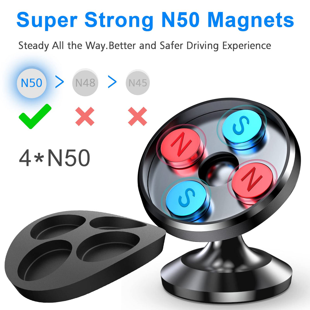 2-Pack Magnetic Phone Holder for Car Phone Holder MountStrong Magnet Phone Mount for Car Mount for iPhone Magnetic Car Phone Holder4 Plate Cell Phone Holders for Your Car Accessories