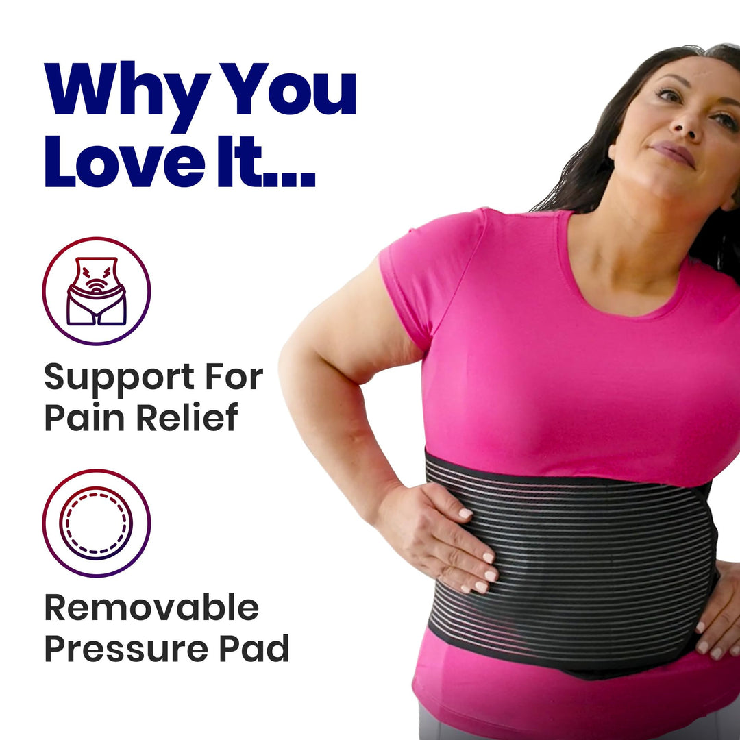 Hernia Belt for Men & Women | Post Surgery Abdominal Binder | Hysterectomy, Umbilical Hernia | Belly Binder & Tummy Tuck | Fajas Para Hombres | Postpartum Belly Band Belly Wrap | (XXL) 51 - 62