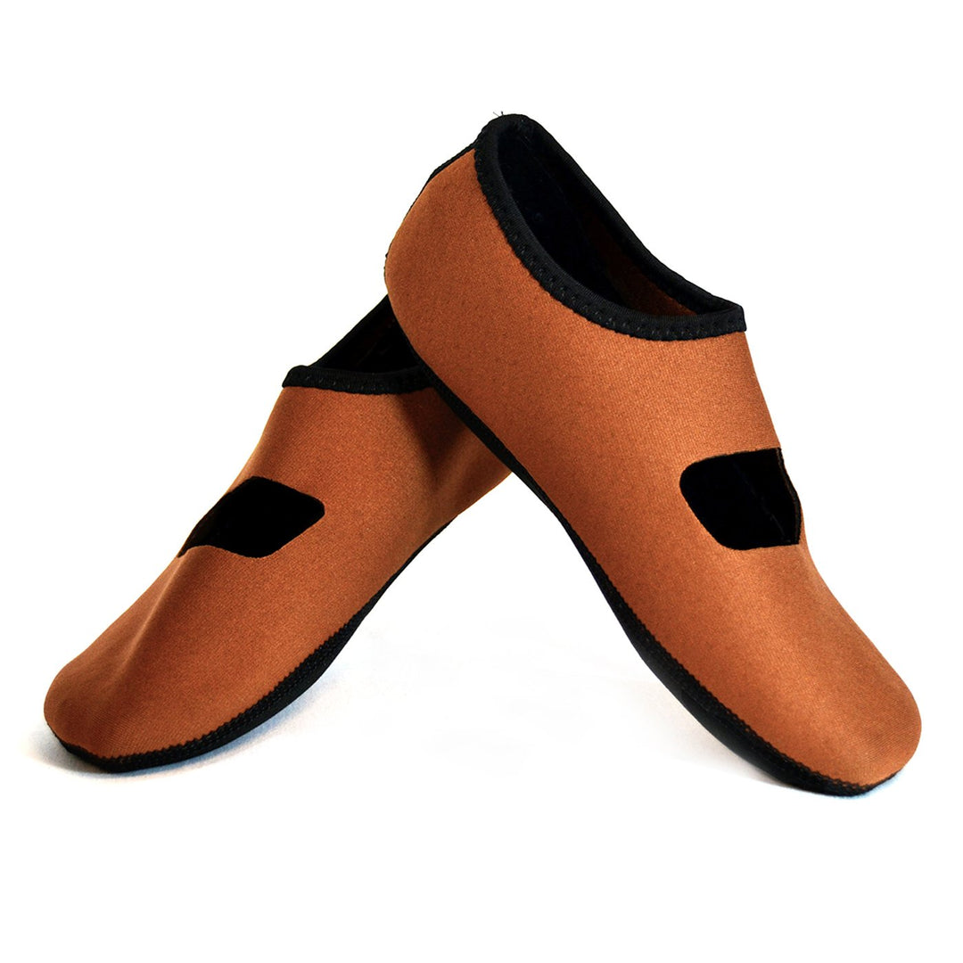 NuFoot Mary Janes Women's Shoes, Best Foldable & Flexible Flats, Slipper Socks, Travel Slippers & Exercise Shoes, Dance Shoes, Yoga Socks, House Shoes, Indoor Slippers, Coffee, X-Large