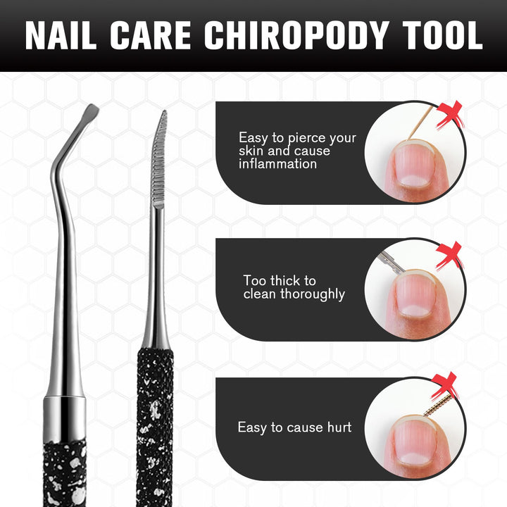 Ingrown Toenail Tools,Toenail Lifter and Toenail File Set for Ingrown Toenails Treatment - Surgical Grade Stainless Steel Under Nail Cleaner Pedicure Tools - W/Tin Storage Box