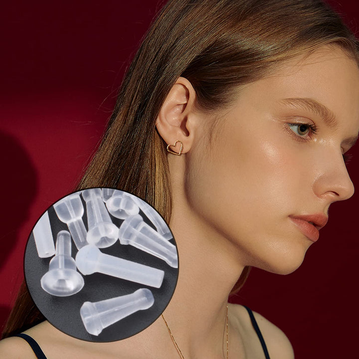 Silicone Earring Backs,30pcs Clear Earring Stopper Backs Long Rubber Earring Backs Secure Earring Backs Hypoallergenic Earring Backs Replacement for Hook Earring, 3 Styles