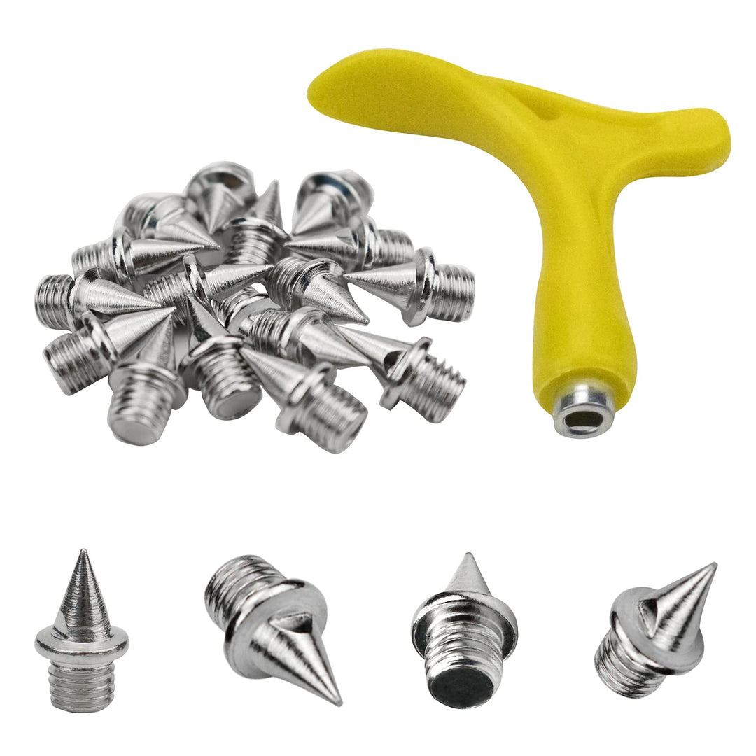 Track Spikes 1/4inch for Men Shoes Stainless Steel Replacement with Wrench for Youth Sports Running(48pcs)