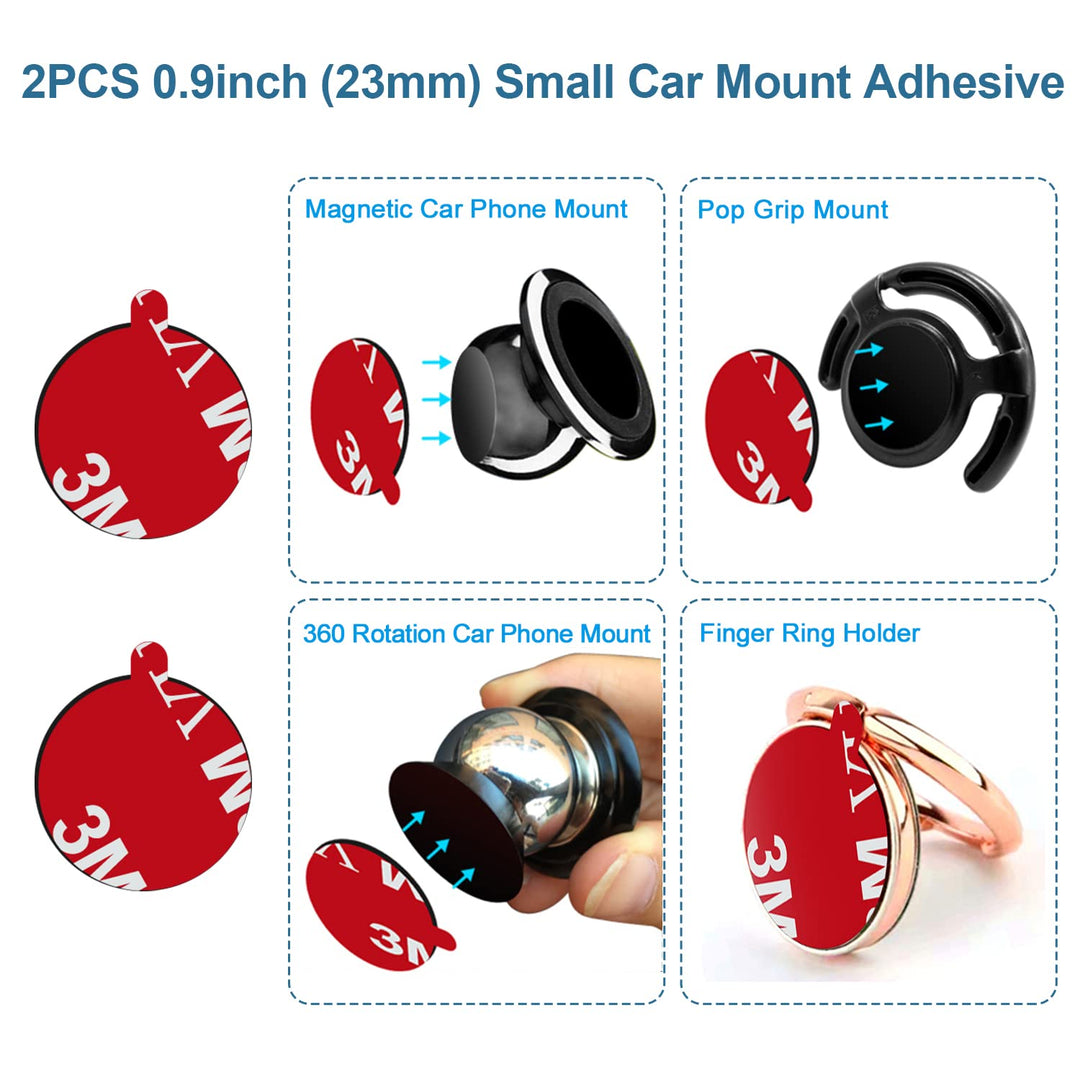 Extra 3M Tape Super Sticky Adhesive Replacement and Phone Magnet Sticker Disc for Reusing Grip Stand Socket Base, Circle Double Sided Car Mount Holder Strong Glue Pads Round Magic Metal Plate