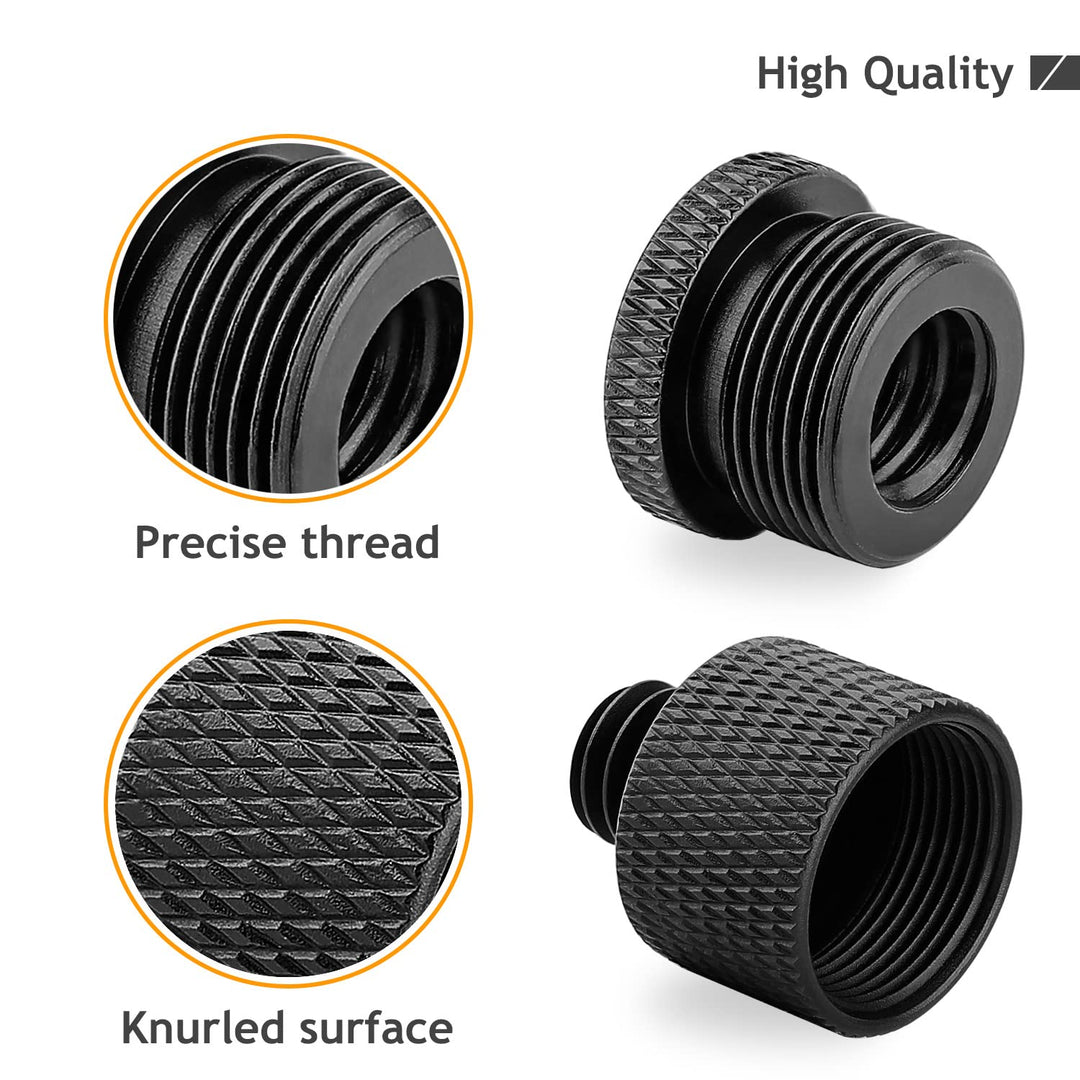 Mic Stand Adapter 5/8 Female to 3/8 Male and 3/8 Female to 5/8 Male Screw Adapter Thread for Microphone Stand Mount to Camera Tripod Adapter 2 Pack