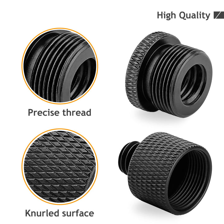 Mic Stand Adapter 5/8 Female to 3/8 Male and 3/8 Female to 5/8 Male Screw Adapter Thread for Microphone Stand Mount to Camera Tripod Adapter 2 Pack