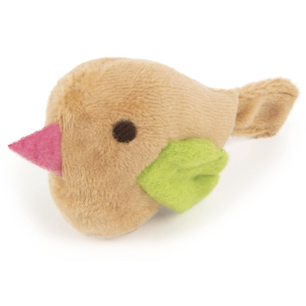 Chickadee Chirp Electronic Sound Cat Toy, Contains Catnip, Battery Powered - Light Brown, One Size