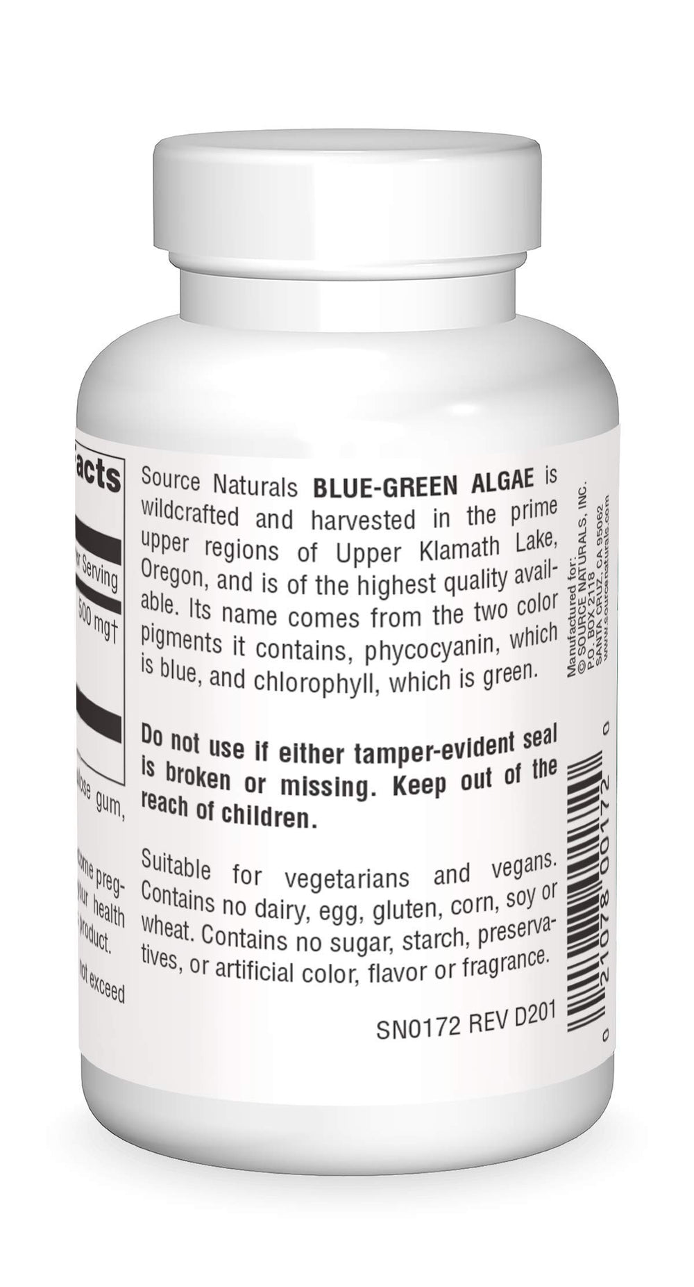 Blue Green Algae from Klamath Lake - Algae Superfood Supplement, 500 mg - 100 Tablets