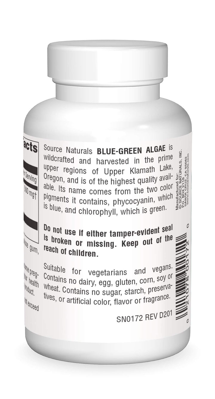Blue Green Algae from Klamath Lake - Algae Superfood Supplement, 500 mg - 100 Tablets
