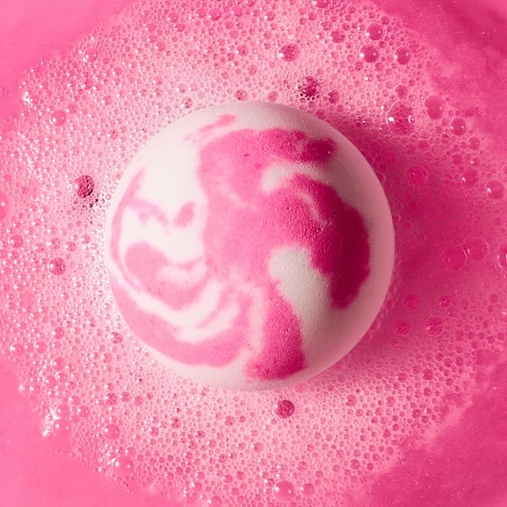 DA BOMB Glam Bath Bomb, Pink with White Swirl, White Orchid, 7 ounces