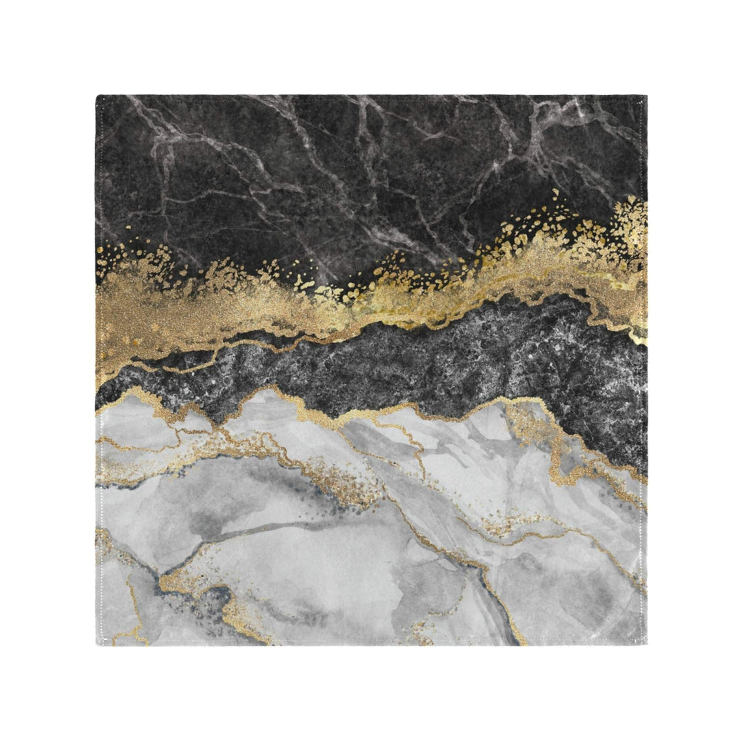 Kitchen Cloth Napkins Set of 6, Gold Black Marble Soft Durable Polyester Dinner Table Napkins for Home Holiday Party Wedding 20 x 20 Inch Multicolor