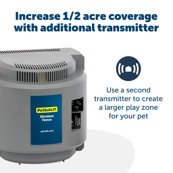 Wireless Fence Extra Transmitter, Increase Your Existing Wireless Fence Boundary – Pet Containment for Dogs and Cats - from The Parent Company of The Invisible Fence Brand