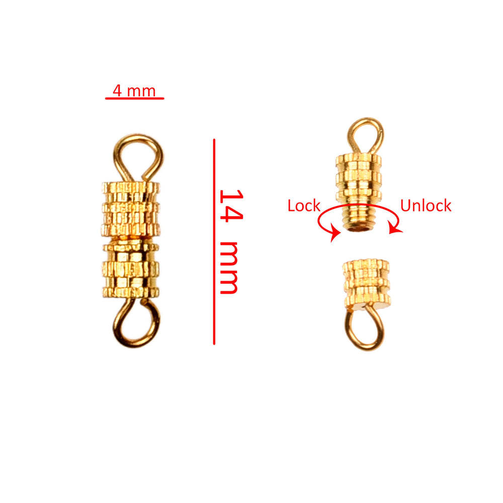 300x Barrel Screw Clasps - Use for Jewelry Making and Repair - Recommended Connector for DIY Necklaces, Bracelets, Anklets - 4 mm x 15 mm - Silver/Gold/Stainless Steel