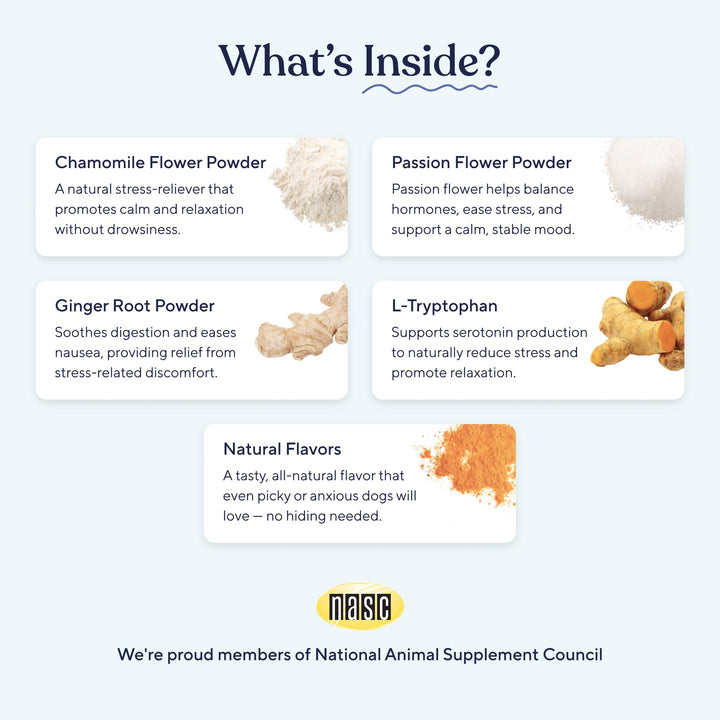 Calming Chews for Dogs | Natural Dog Calming Chews - Supports Relaxation and Calm Behavior | Helps with Thunder, Separation, Chewing & Barking | Soothing Aid for Fireworks - 30 Turkey Treats