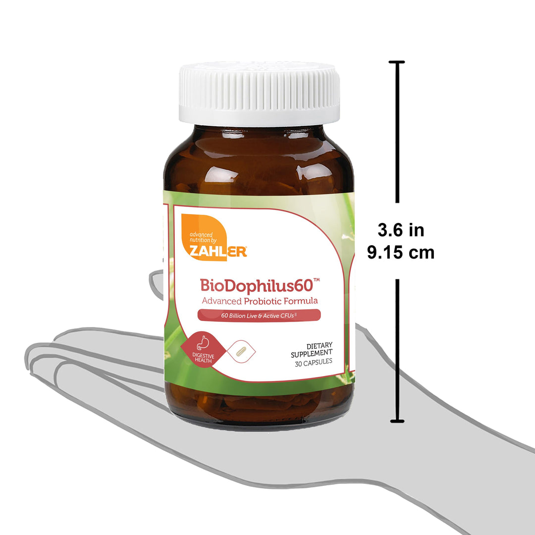 Zahlers BioDophilus High Potency Probiotic Formula 60 Billion Live & Active CFUs - 30 Capsules