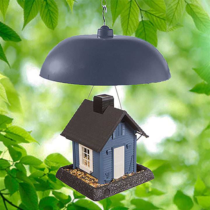 Two-Way Squirrel Baffle: Protects Bird Feeders, Hang or Pole Mount (pole sold separately). Adjustable to Fit Poles .5 to 1.25. Large Resin Baffle (15.75 diameter, Gray)