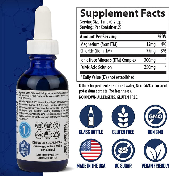 IOFA01 - Liquid Ionic Fulvic Acid with Concentrace Supplement, 0.3 lb