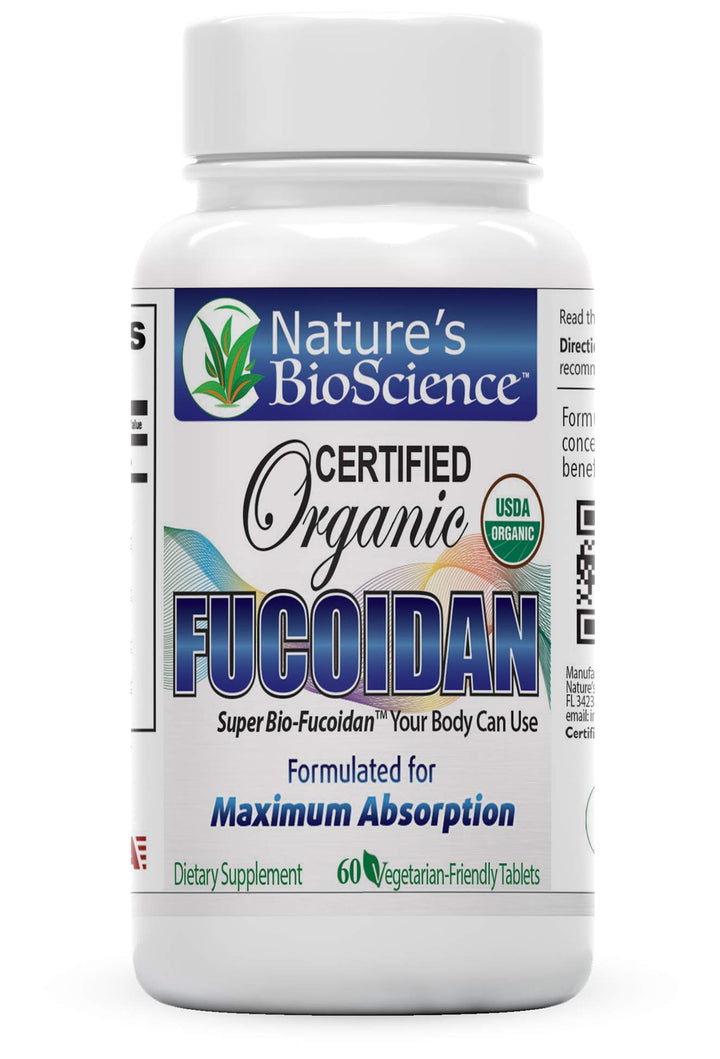 Nature’s BioScience ® Certified USDA Organic Fucoidan; Formulated for Maximum Benefits; with Bio-Enhancers to Maximize Fucoidan’s Absorption into The Blood Stream.