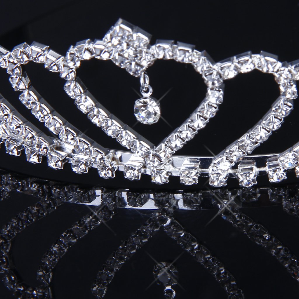 Princess Crown Headband Rhinestones Hair Clip Tiara Wedding Bride Pin