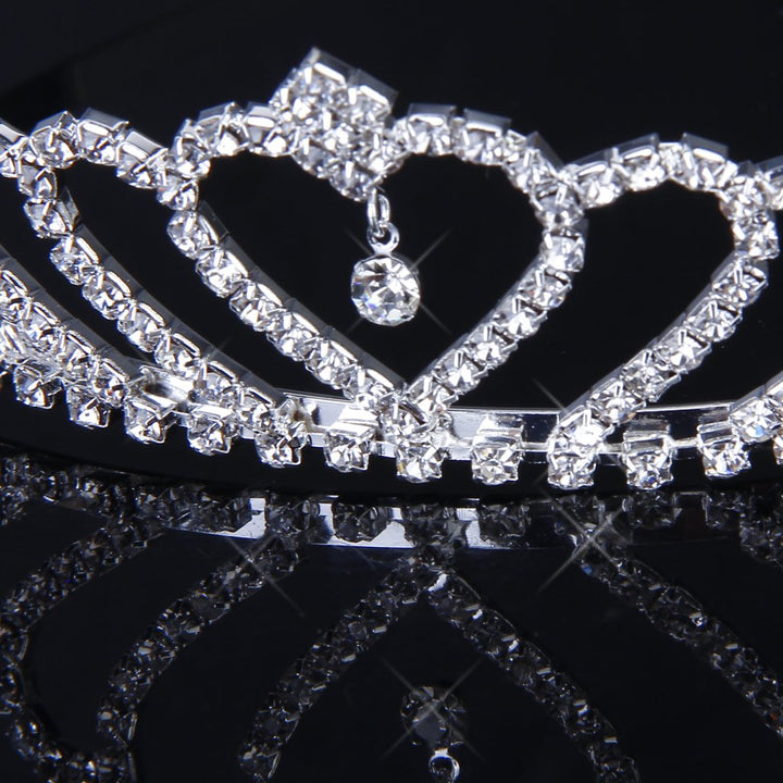 Princess Crown Headband Rhinestones Hair Clip Tiara Wedding Bride Pin