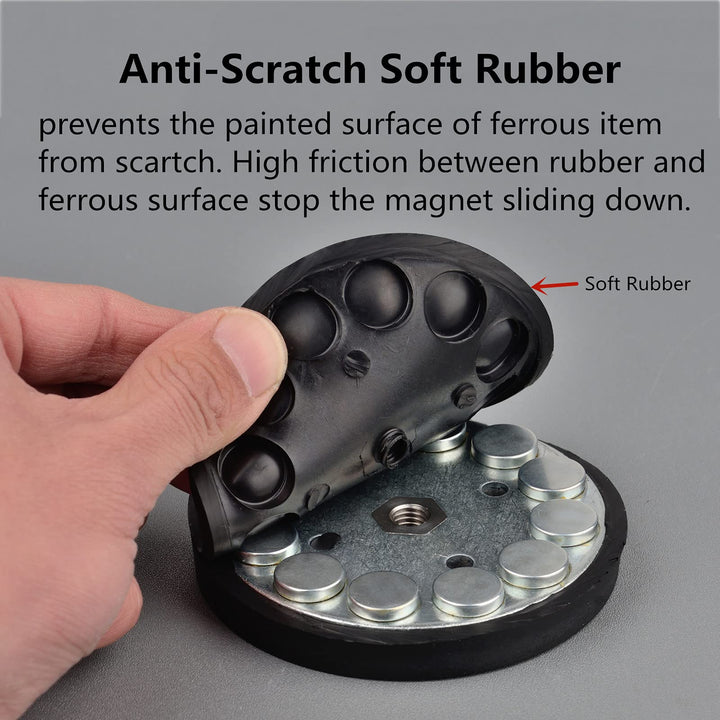 MUTUACTOR 2Pack 105lb Anti-Scratch Neodymium Rubber Coated Magnet for Off-Road Vehicle Lighting,Strong Magnetic Base with M8 Male Thread for Led Working/Signal Lights,Antenna