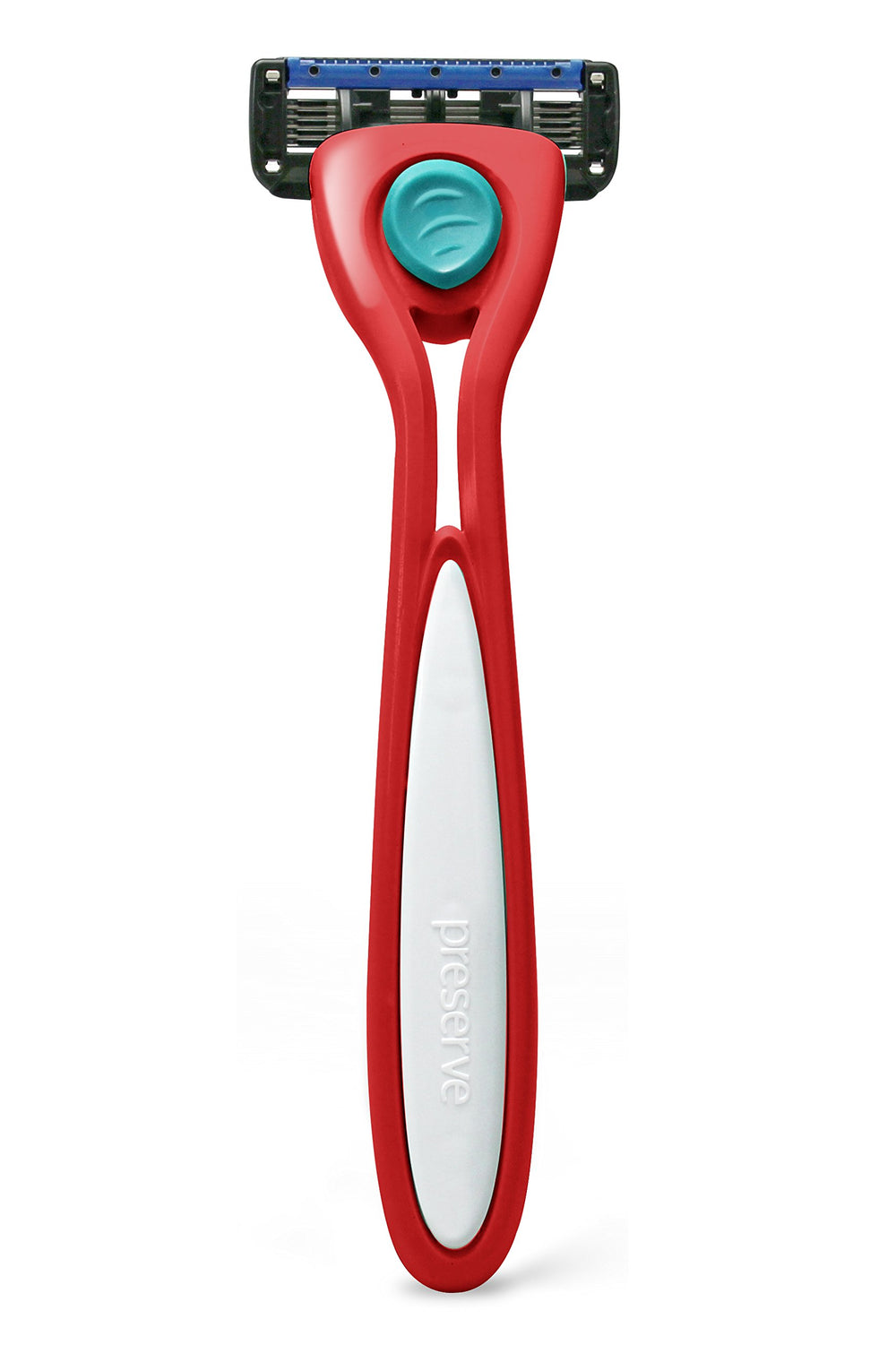 Shave 5 Five Blade Refillable Razor, Made from Recycled Materials, Poppy Red