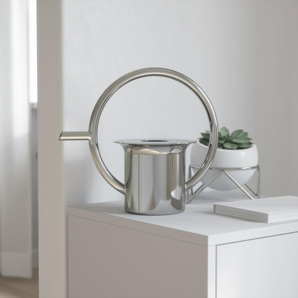 Quench Stainless Steel Watering Can, Pot for Outdoor or Indoor Plants, Medium