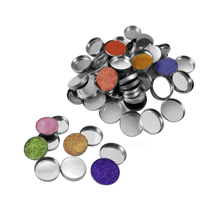 56 Pack Empty Round Metal Pans For Eyeshadow Palette Magnetic Makeup 26Mm
