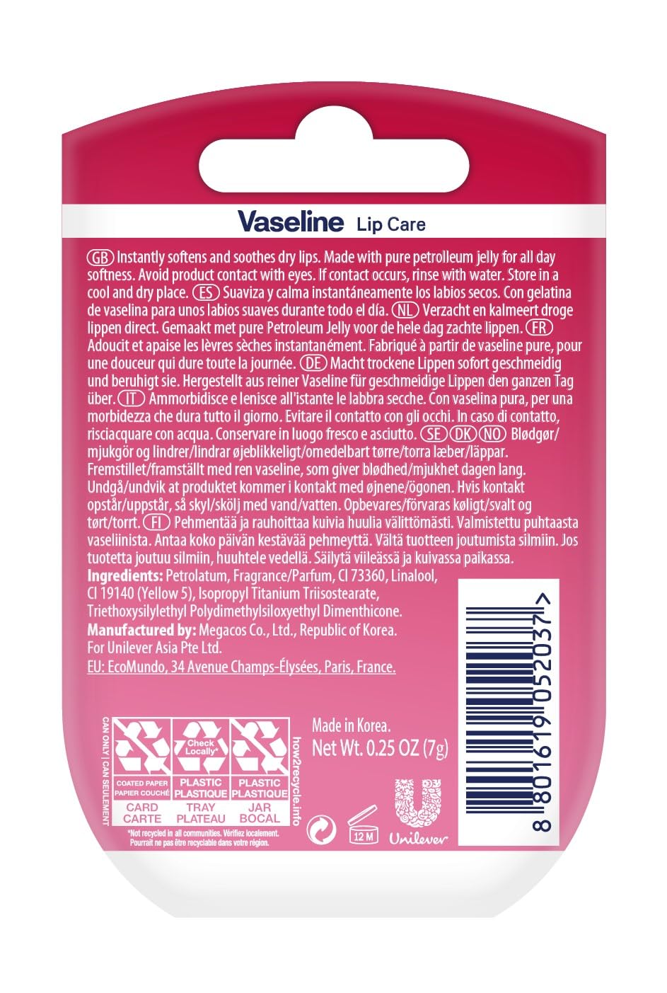 Lip Therapy Rosy Lips, 0.25 oz