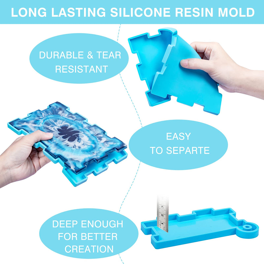 Resin Rectangle Box Mold, Epoxy Resin Silicone Large Storage Container with Lid Set Mould for Casting, Perfect for Dominoes Coffee Pod Jewelry Napkin Candy Cosmetics Trinket Crafts DIY Organizer