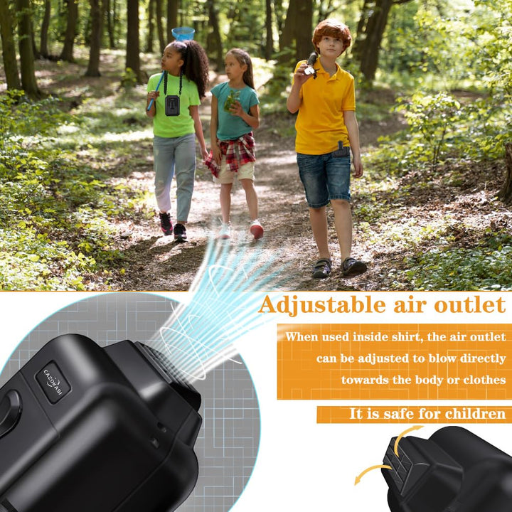 Personal Fan Portable USB Rechargeable Waist Clip Fan Working Fan Hand Free 8000mAh, 6-32hours Wearable Cooler Fan for Traveling Working Outdoor Office
