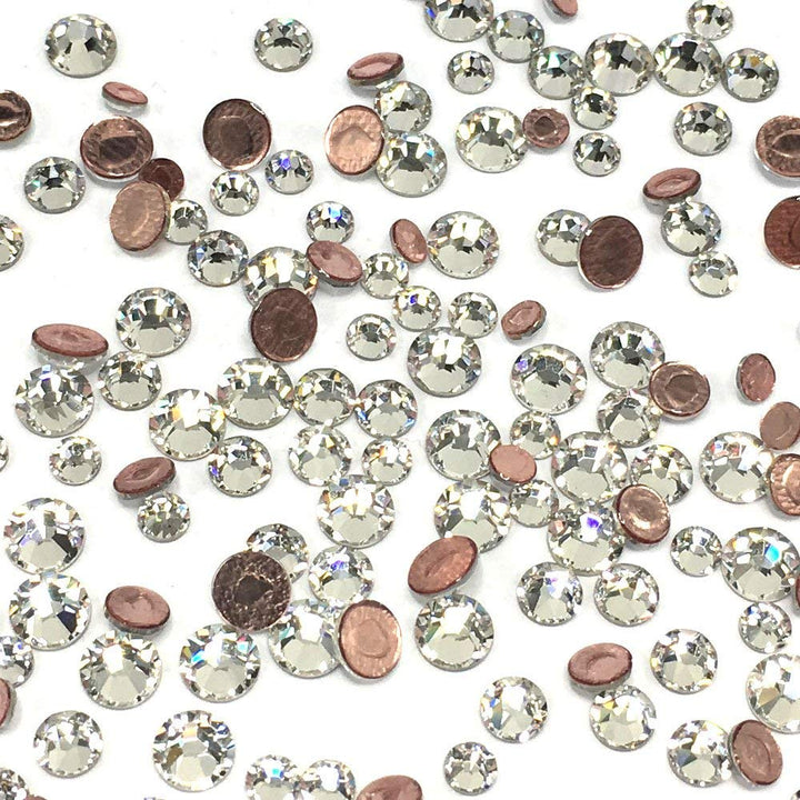 Crystal (001) Clear 2078 Austrian Crystal Austria Xirius Iron on HOTFIX Mixed Sizes ss12 ss16 ss20 Flatbacks Round Rhinestones Embellishment DIY Deco Bling