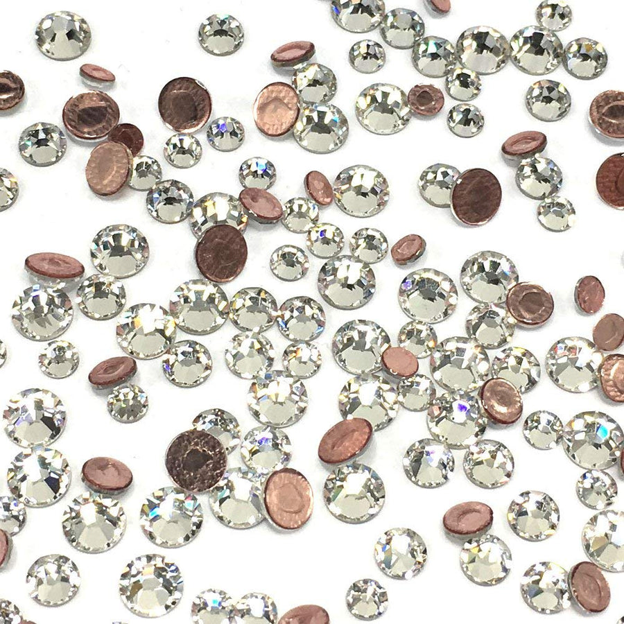 Crystal (001) Clear 2078 Austrian Crystal Austria Xirius Iron on HOTFIX Mixed Sizes ss12 ss16 ss20 Flatbacks Round Rhinestones Embellishment DIY Deco Bling