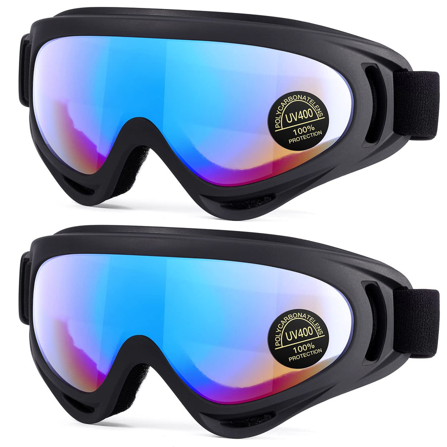 Kids Motorcycle Goggles, 2-Pack Dirt Bike Goggles for Child, ATV Off-Road Racing Goggles for Boys Girls