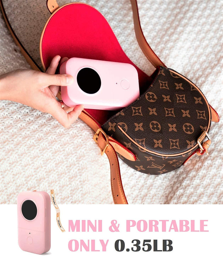 Labeler Label Maker,Portable Bluetooth Thermal Label Makers,Compatible for Android & iOS System Gift for Man,Women - Baby Pink