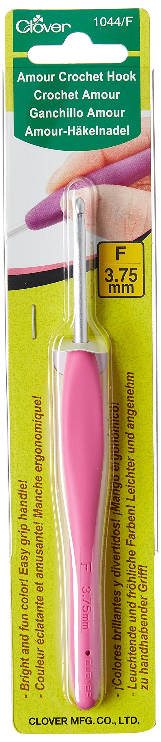 1044/F Pink Amour Crochet Hook, Size F, 3.75mm