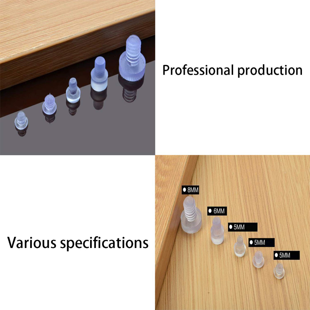 Glass Table Top Bumpers Rubber Plugs 50 pcs Rubber Glass Table Top Spacers for Table Furniture Cabinet Edge Holes (5 x 9mm)