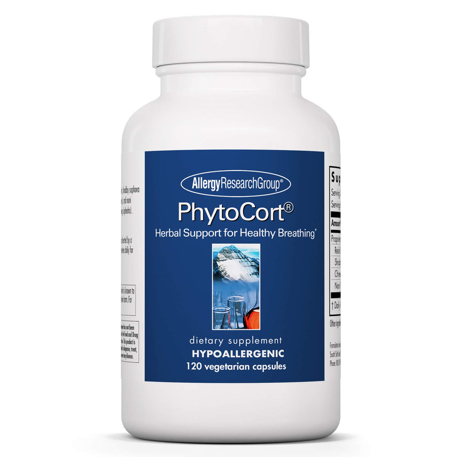 PhytoCort Supplement - Respiratory Support, Lung Health, Lung Detox, Lung Cleanse, Healthy Breathing, Herbal Support, Reishi, Licorice, Noni, Vegetarian Capsules - 120 Count
