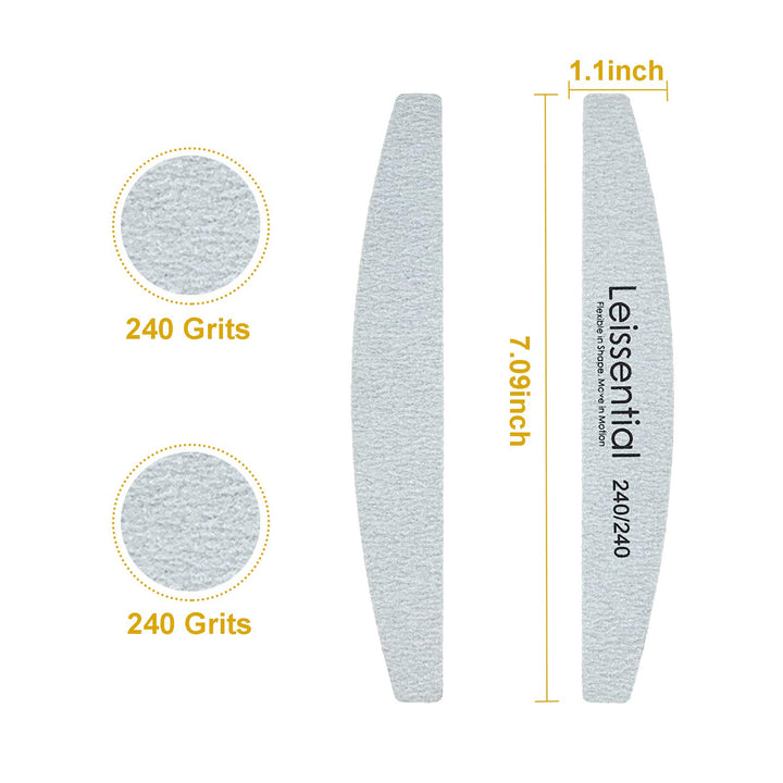 240/240 Grits Nail Files and Buffers Professional Double Sided Emery Boards Manicure Tool for Acrylic Nails