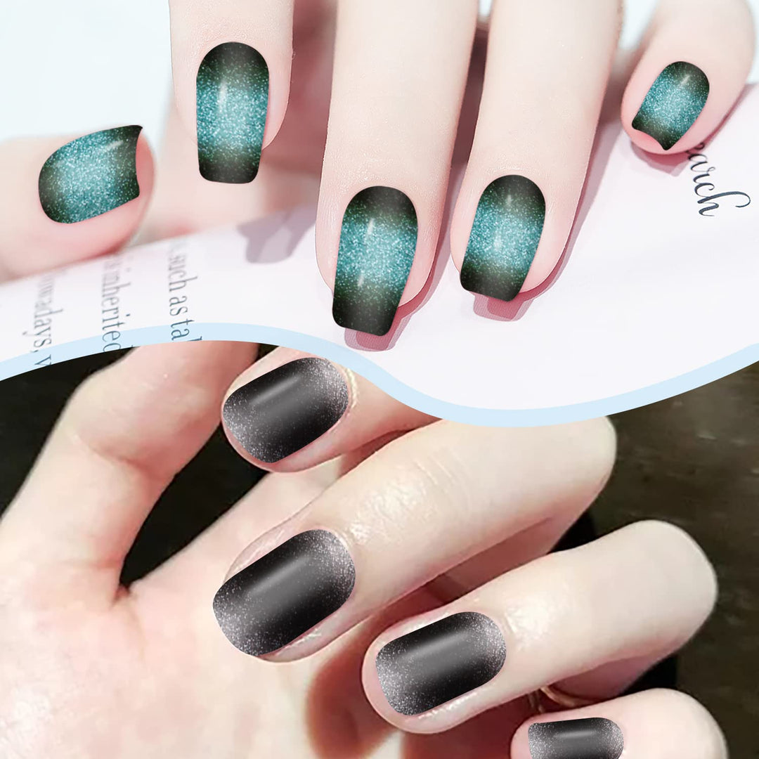 12 Sheets Nail Polish Strips Set Solid Gradient Gel Nail Strips Glitter Nail Stickers Full Nail Wraps For Women Girls Gel Polish Nail Polish Stickers For Women Nails Art Stickers With Nail File