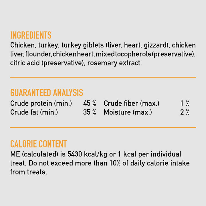 Original Freeze Dried Cat Treats, Grain Free Treats for Cats, Raw Animal Ingredients, 1.25oz