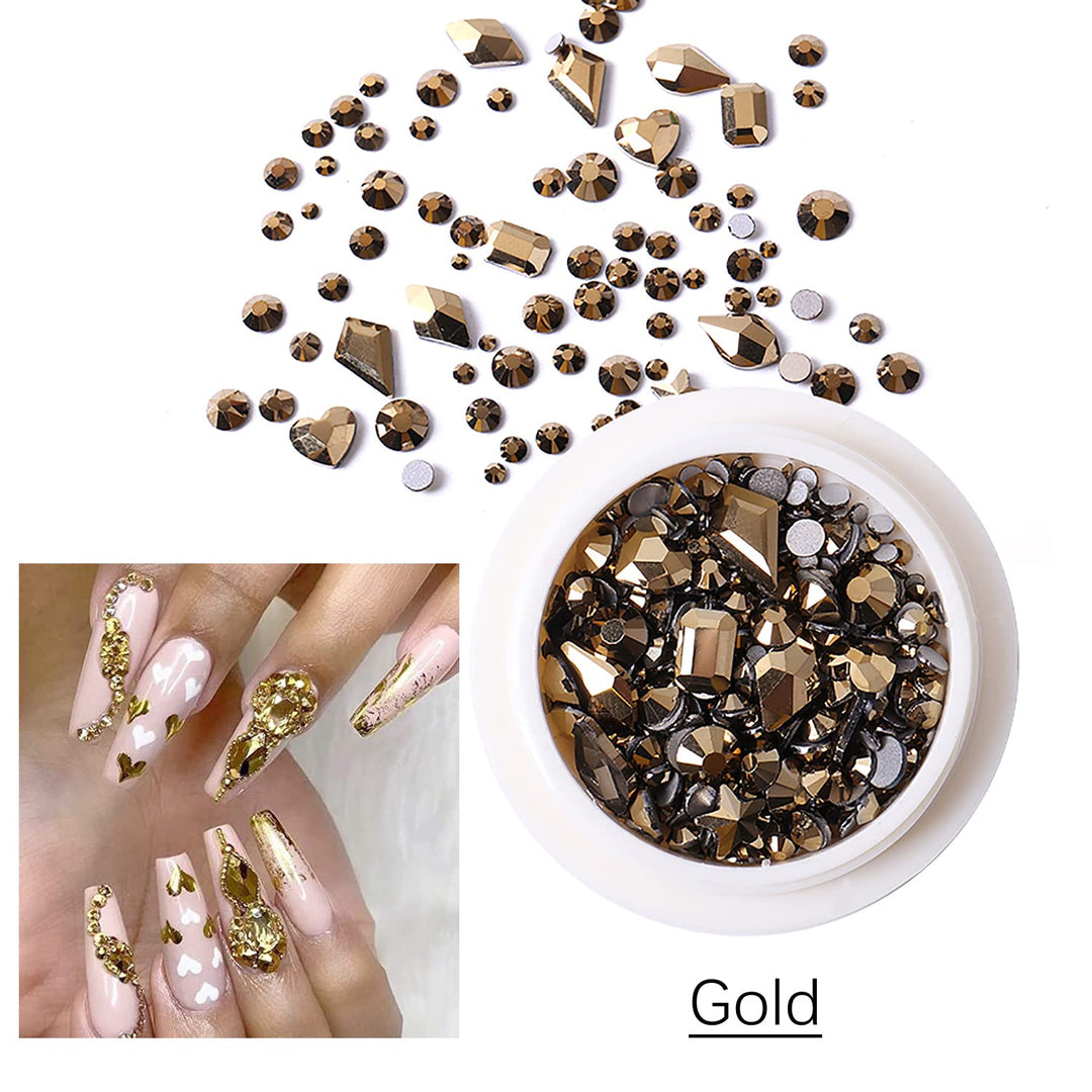 6 Boxes Flat Back Nail Rhinestones Nail Gems Glass Crystals Rhinestones for Nails 3d Nail Stones Nail Diamond Nail Jewelry for Nail Art Decoration DIY Craft