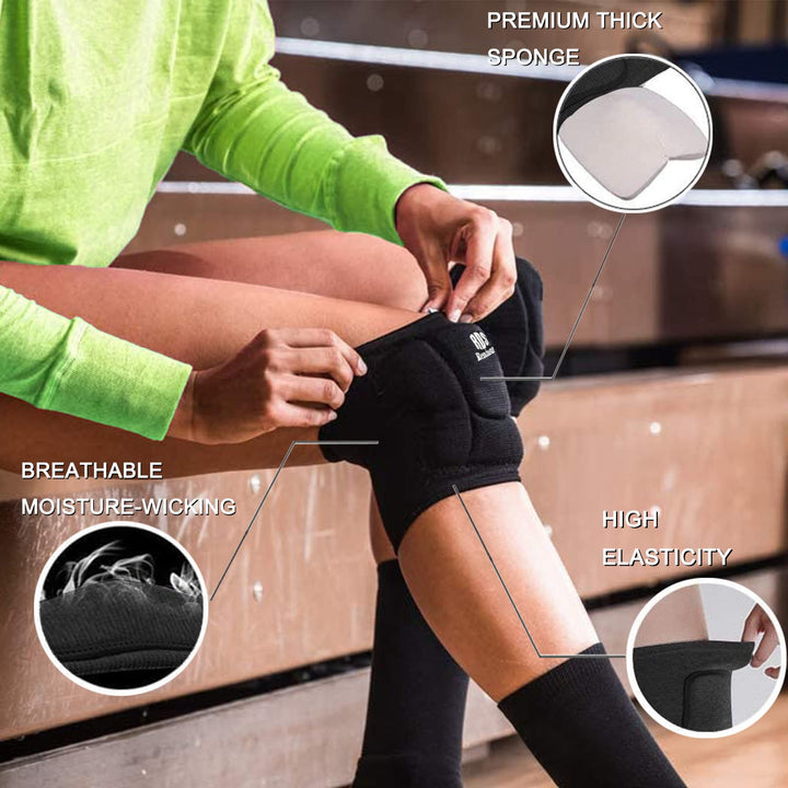 Volleyball Knee Pads, Multifunctional knee pad for Junior Youth, Unisex 1 Pair (Black, Medium)