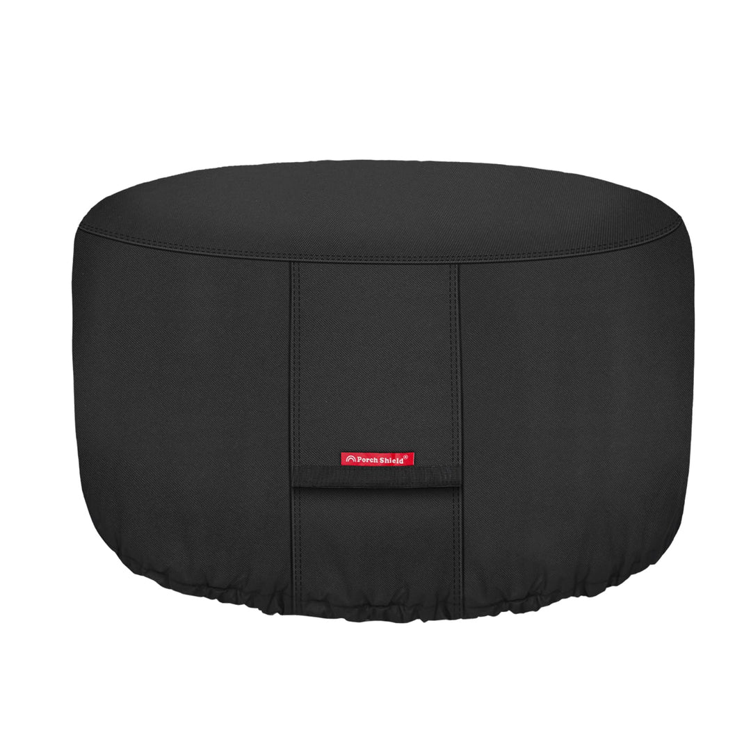 Fire Pit Cover - Waterproof 600D Heavy Duty Fade Resistant Round Patio Fire Bowl Cover Black - 50 inch