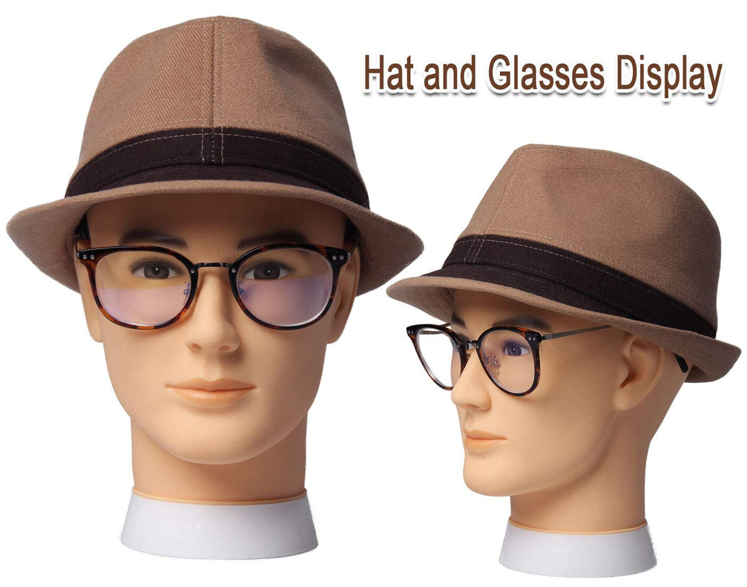 Bald Mannequin Head Male Wig Head Professional Cosmetology for Wig Making and Display Hat Helmet Glasses or Masks Display Head Model with Free Clamp Stand