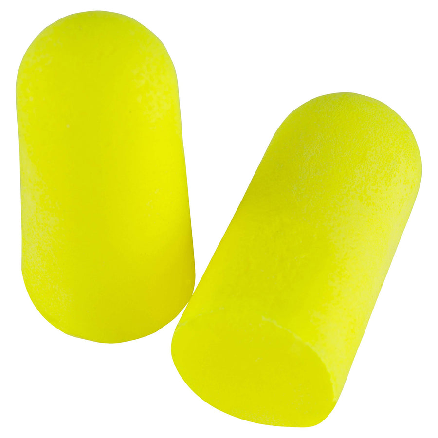 Ear Plugs, E-A-Rsoft Yellow Neons 315-1250, 200 Pair of Disposable Earplugs, Pairs Individually Wrapped, Regular Size, Uncorded, 33 NRR, Tapered Cylinder Shape, Slow Recovery Foam