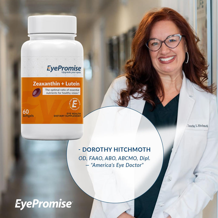 Zeaxanthin + Lutein Eye Vitamin - 60 Softgels Capsules Made with Natural Ingredients for Diets Including Gluten Free and Vegetarian - Protect & Enhance Your Eye Health Completely